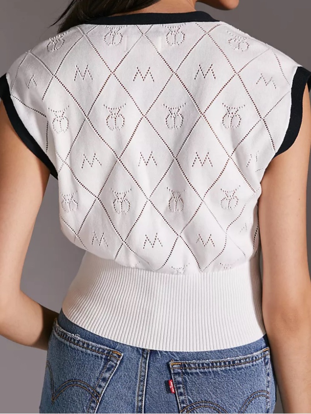 MAEVE Anthropologie
Women's V-neck Pullover Vest
White/Navy Blue Trim Size L - Picture 8 of 16